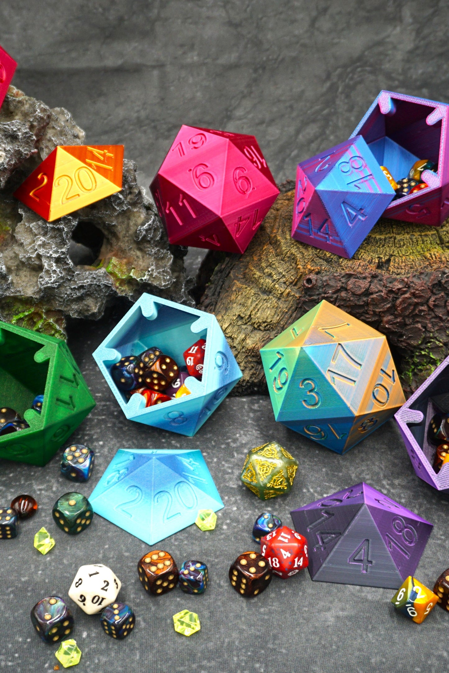 Boîte de rangement de dés D20