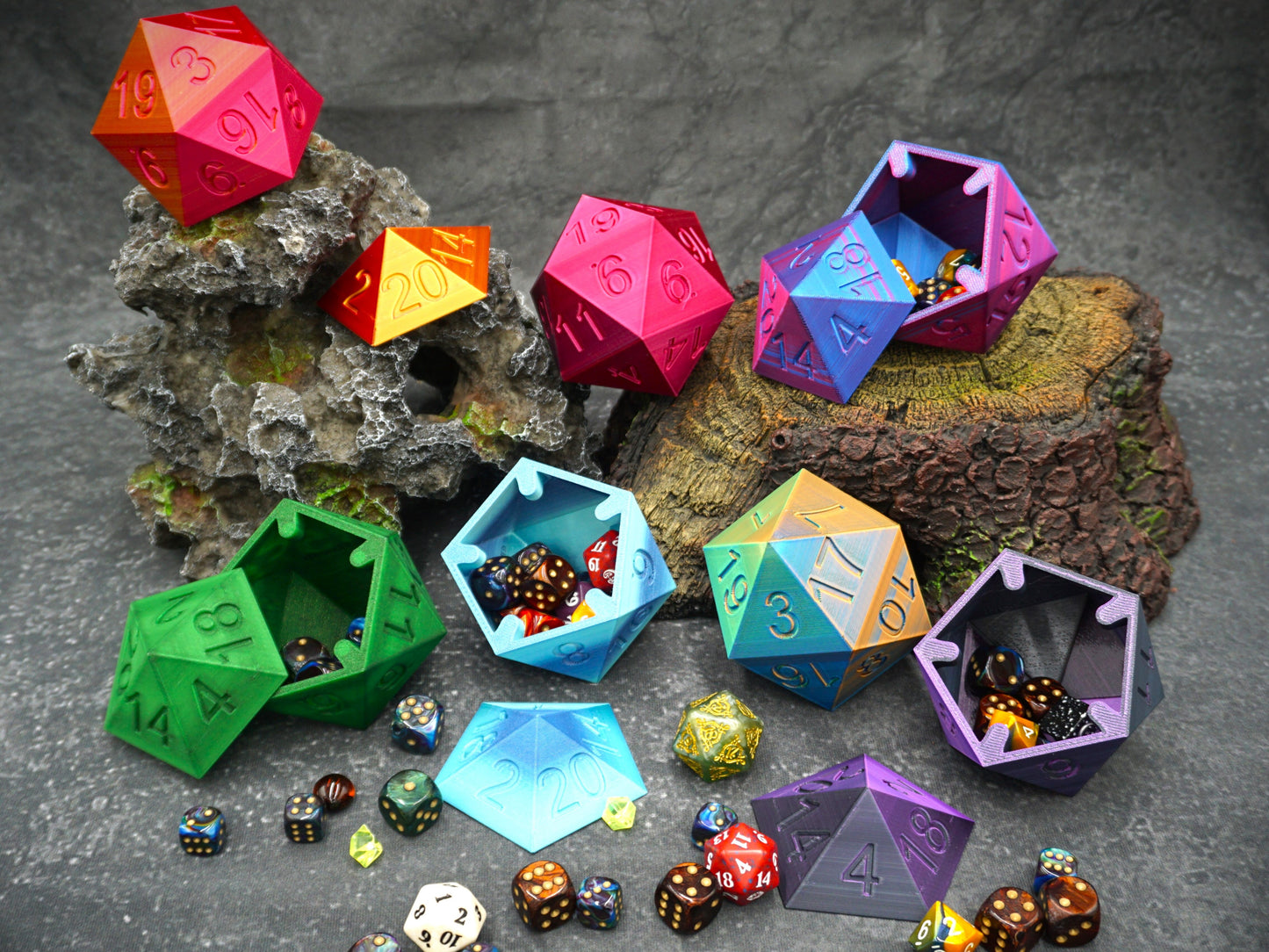 Boîte de rangement de dés D20