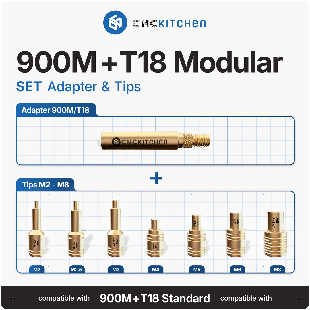 CNC Kitchen - Einschmelzhilfen SET + Adapter für 900M / T18