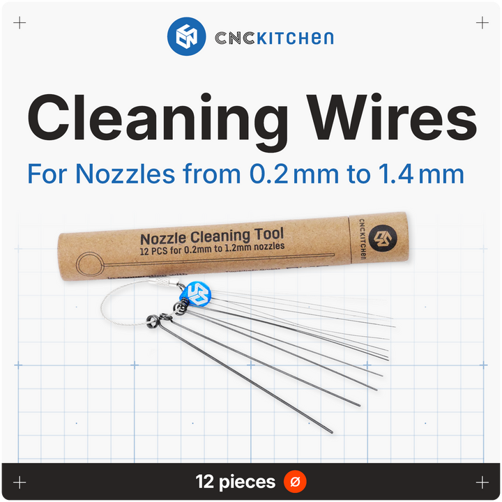 CNC Kitchen - Reinigungsdrähte für Düsen - 12 Stück