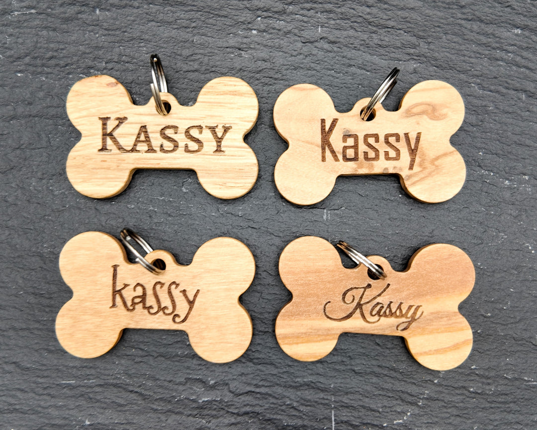 Personalisierter Holz Anhänger "Knochen"