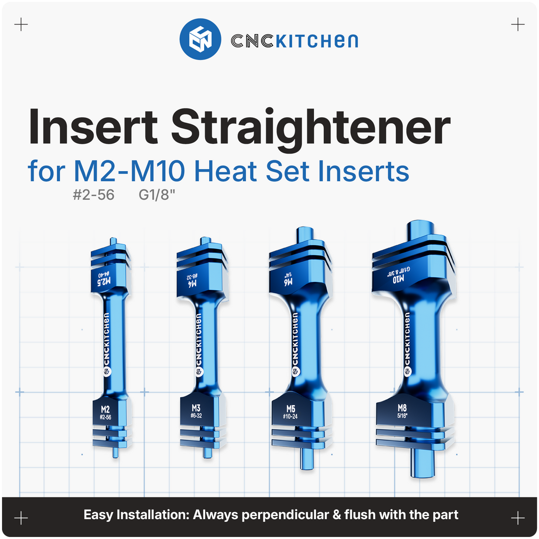 CNC Kitchen - Richtwerkzeug für Gewindeeinsätze SET M2-M10