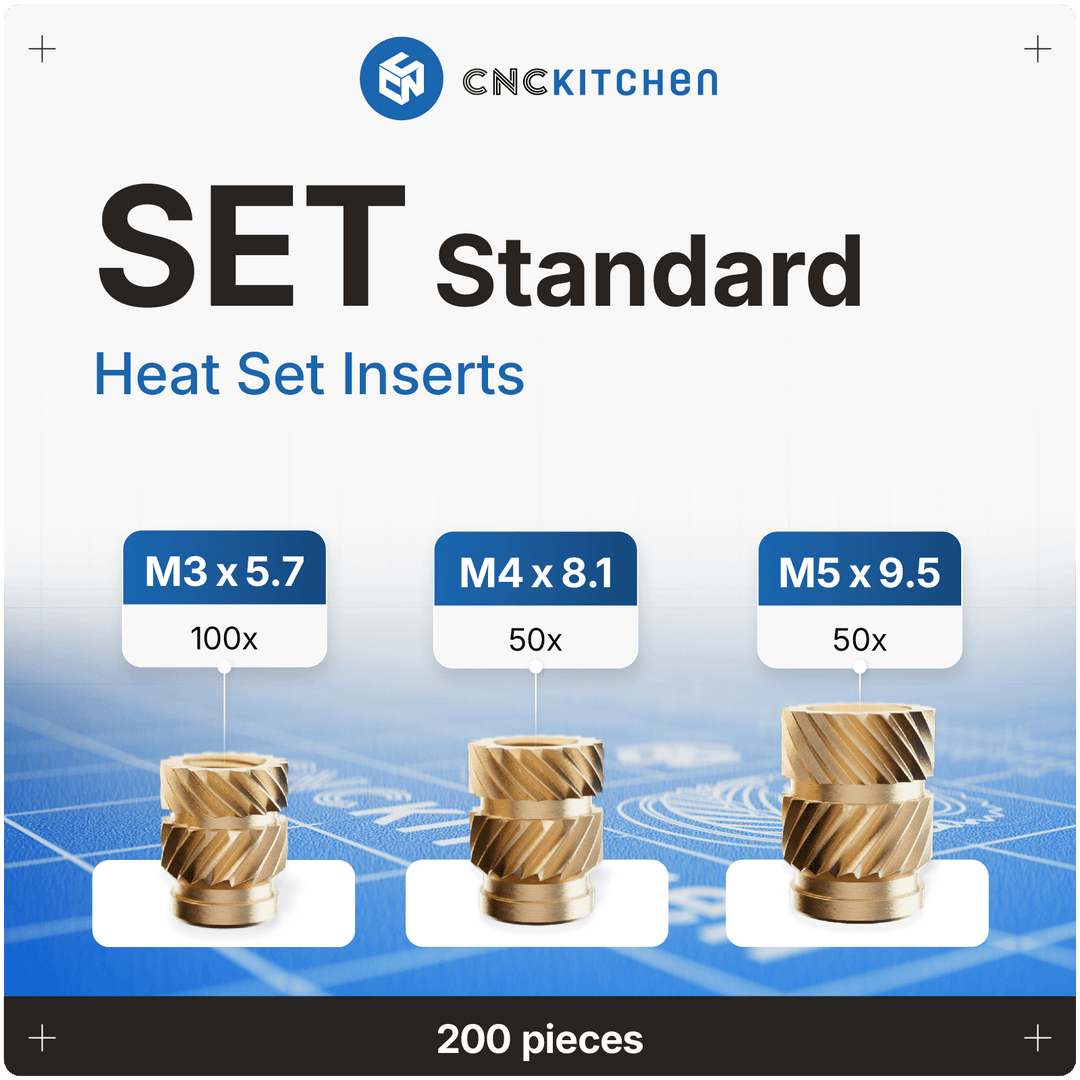 CNC Kitchen - Gewindeeinsatz SET M3+M4+M5 - 200 Stück