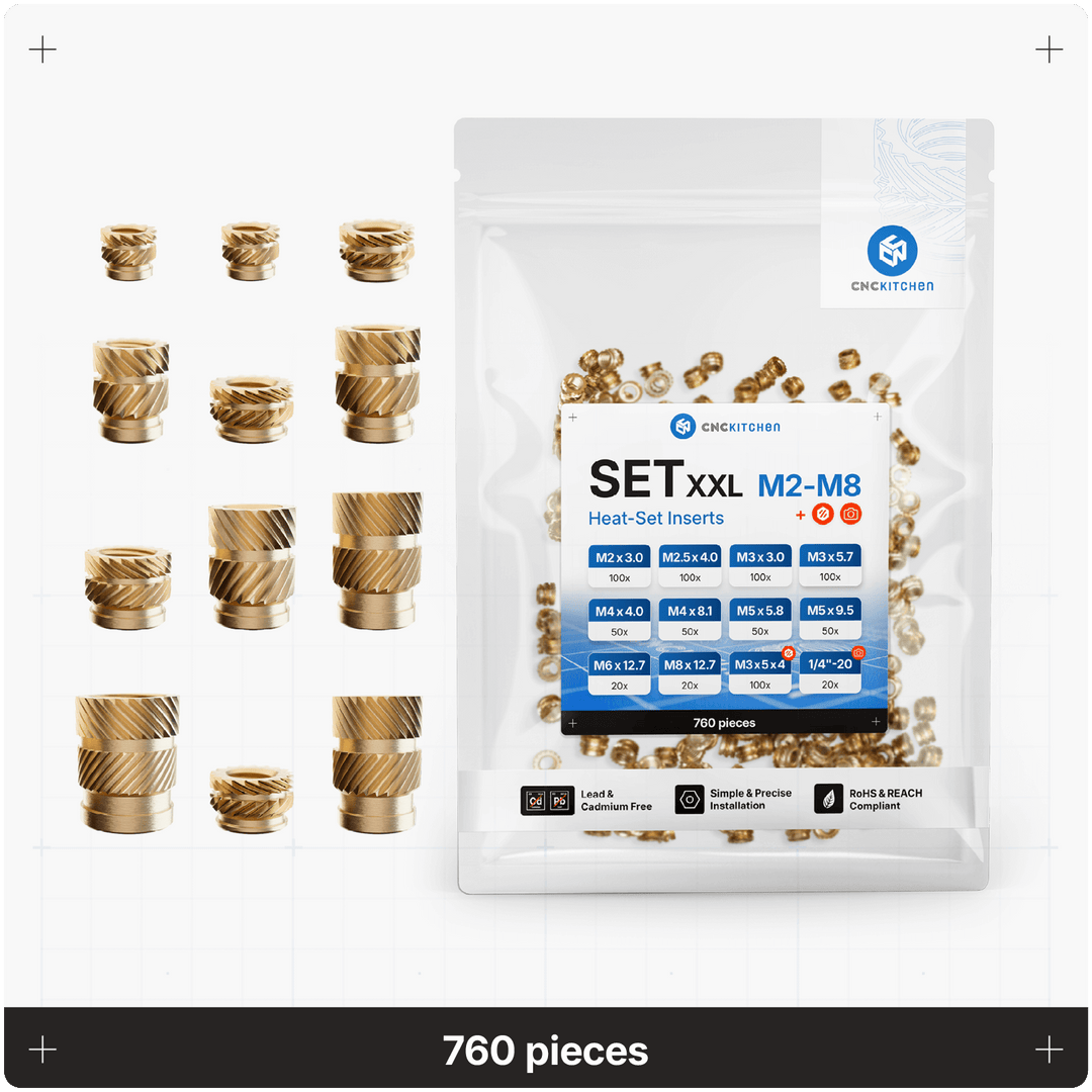 CNC Kitchen - Gewindeeinsatz XXL SET - 760 Stück