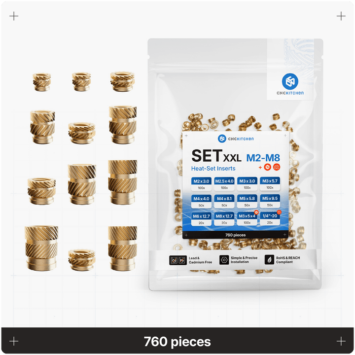 CNC Kitchen - Gewindeeinsatz XXL SET - 760 Stück