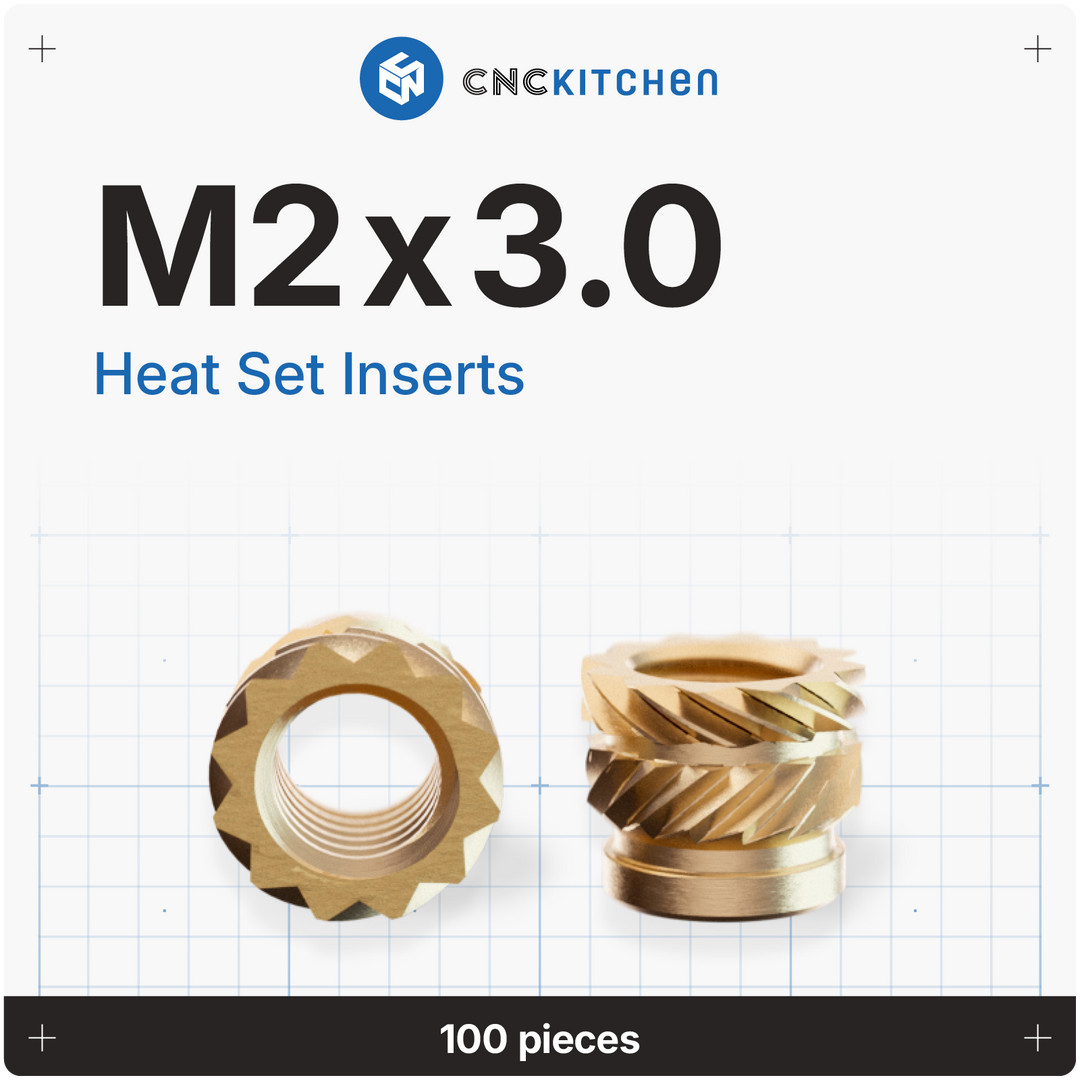 CNC Kitchen - Gewindeeinsatz M2 x 3.0 - 100 Stück