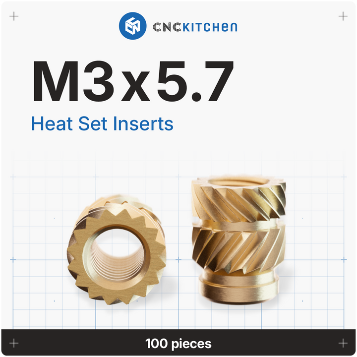 CNC Kitchen - Gewindeeinsatz M3 x 5.7 - 100 Stück