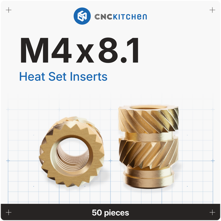 CNC Kitchen - Gewindeeinsatz M4 x 8.1 - 50 Stück