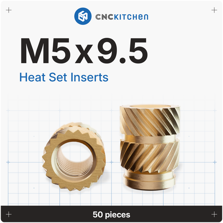 CNC Kitchen - Gewindeeinsatz M5 x 9.5 - 50 Stück
