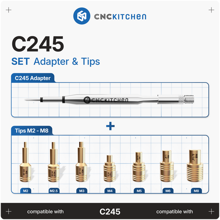 CNC Kitchen - Einschmelzhilfen SET + Adapter für C245