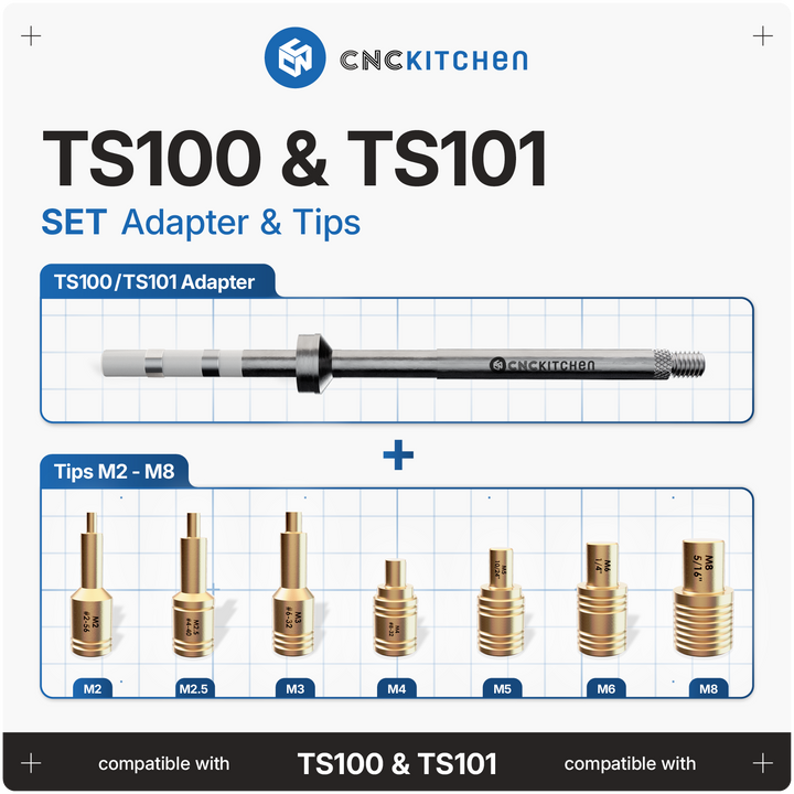 CNC Kitchen - Einschmelzhilfen SET + Adapter für TS100