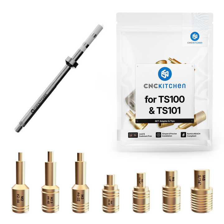CNC Kitchen - Einschmelzhilfen SET + Adapter für TS100