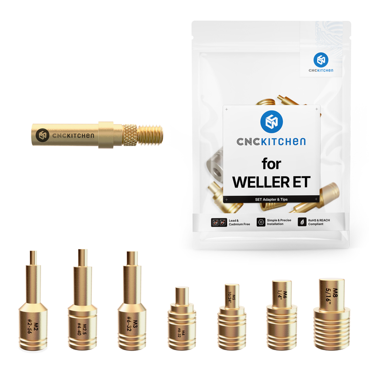 CNC Kitchen - Einschmelzhilfen SET + Adapter für Weller ET