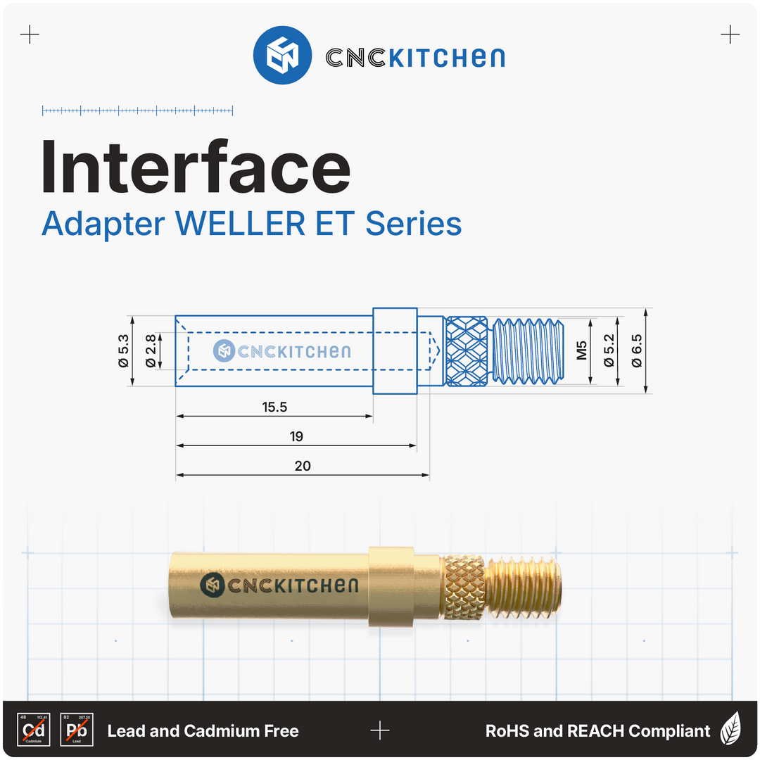 CNC Kitchen - Einschmelzhilfen SET + Adapter für Weller ET